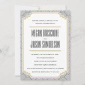  Diamond Black & Gold Wedding Invitation Kaart (Voorkant)