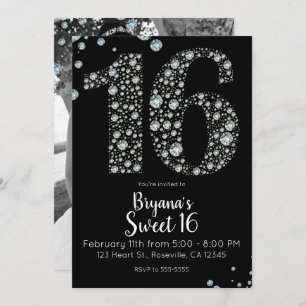 Diamond Bling 16 16e verjaardag Foto Kaart