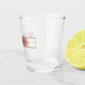 Diamond Bling Calligrafie Naam Roze Goud Shot Glas (Rechts)