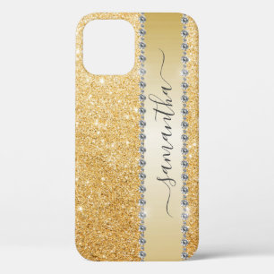 Diamond Bling Glitter Calligrafie Naam Roze Goud Case-Mate iPhone Case