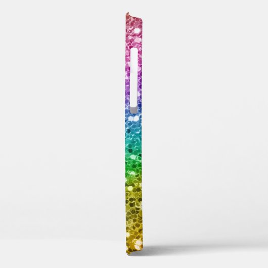 Diamond Bling Glitter Calligrafie Name Rainbow Case-Mate iPhone Case (Achterkant / Links)