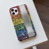Diamond Bling Glitter Calligrafie Name Rainbow Case-Mate iPhone Case