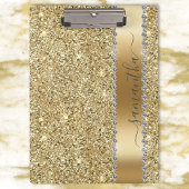 Diamond Bling Glitter Calligrafie Name Yellow Gold Klembord