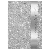 Diamond Bling Glitter Calligraphy Name Roos Gold Klembord (Achterkant)