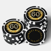 Diamond Bling Nummer 60 Glitter Confetti | Goud Pokerchips (Opstapeling)