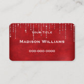 Diamond Bling op rood Visitekaartje (Voorkant)