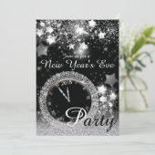 Diamond Bling Oudejaarsavond Party Kaart (Staand voorkant)