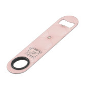 Diamond Bling Pink Tufed Leather Bottle Opener Speed Flessenopener (Voorkant Gekanteld)