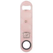 Diamond Bling Pink Tufed Leather Bottle Opener Speed Flessenopener (Voorkant)