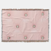 Diamond Bling Pink Tufed Leather Throw Blanket Deken (Voorkant)