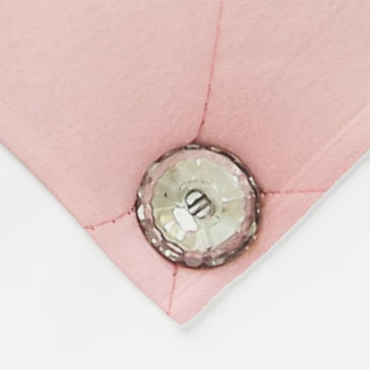 Diamond Bling Pink Tufted Leather Fleece Deken (Hoek)