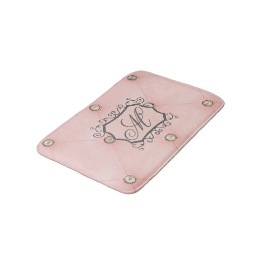 Diamond Bling Pink Tufted Leather Pattern Mat (Gekanteld)