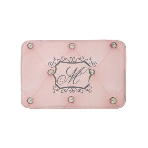 Diamond Bling Pink Tufted Leather Pattern Mat