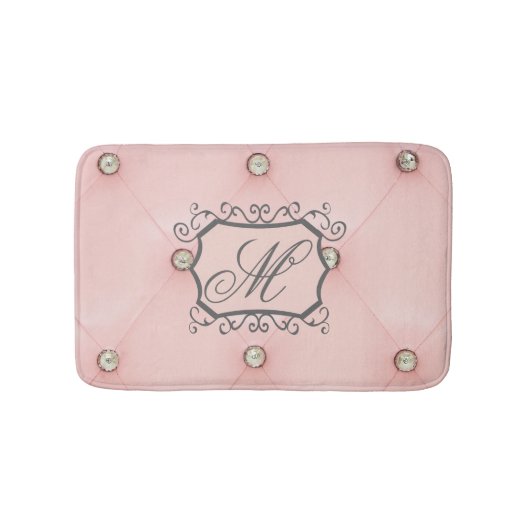 Diamond Bling Pink Tufted Leather Pattern Mat (Voorkant)