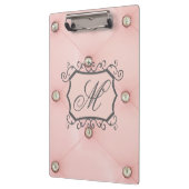 Diamond Bling Pink Tufted Monogram Clip Board Klembord (Links)