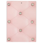 Diamond Bling Pink Tufted Monogram Clip Board Klembord (Achterkant)