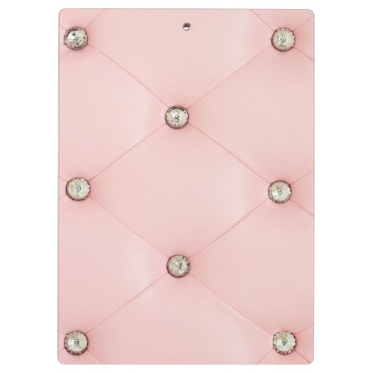 Diamond Bling Pink Tufted Monogram Clip Board Klembord (Achterkant)