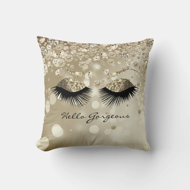 Diamond Bling Prachtige - Gold Eyelash en Brows Kussen (Voorkant)