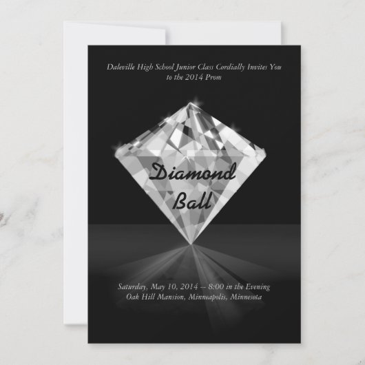 Diamond - Bling Prom-uitnodigingen Kaart (Voorkant)