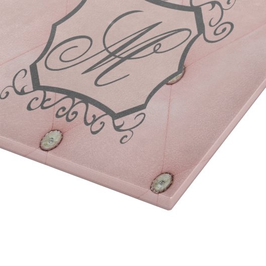 Diamond Bling Roze Getuft Glas Snijplank (Hoek)