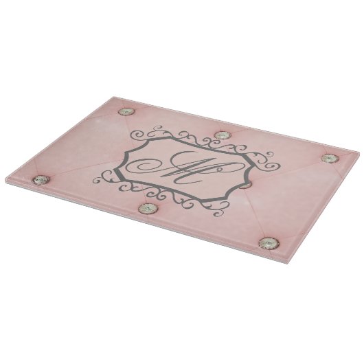 Diamond Bling Roze Getuft Glas Snijplank (Hoek)