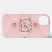 Diamond Bling Roze Getuft lederen juweel iPad Case (Achterkant (horizontaal))