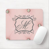 Diamond Bling Roze Getuft Monogram Muismat (Met muis)