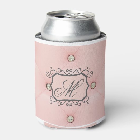 Diamond Bling Roze Getufte Koozie Can Holder (Blikje Voorkant)