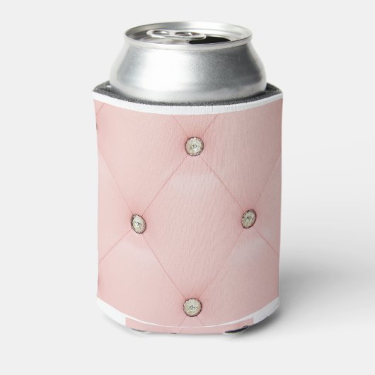 Diamond Bling Roze Getufte Koozie Can Holder (Blikje Achterkant)