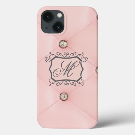 Diamond Bling Roze Getufte Lederen iPad Air Case (Achterkant)
