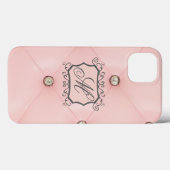 Diamond Bling Roze Getufte Lederen iPad Air Case (Achterkant (horizontaal))