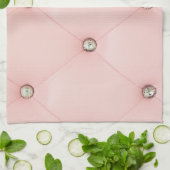 Diamond Bling Roze Tufted Keuken Dish Handdoek (Gevouwen)