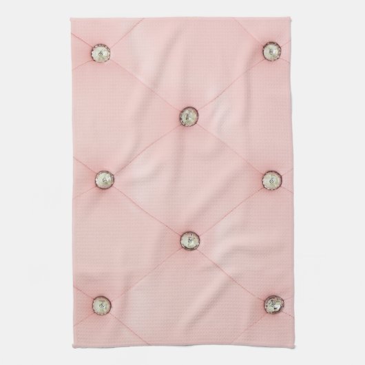 Diamond Bling Roze Tufted Keuken Dish Handdoek (Verticaal)