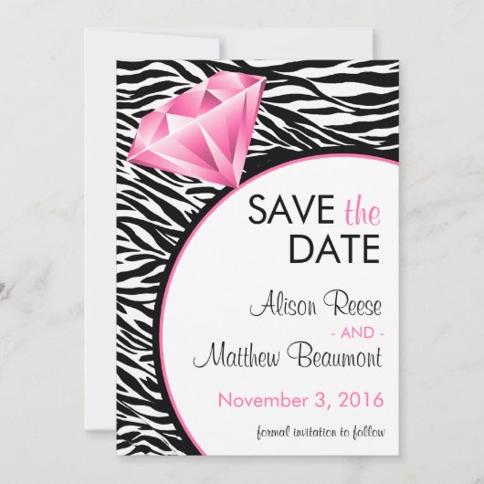Diamond Bling Save the Date (Voorkant)