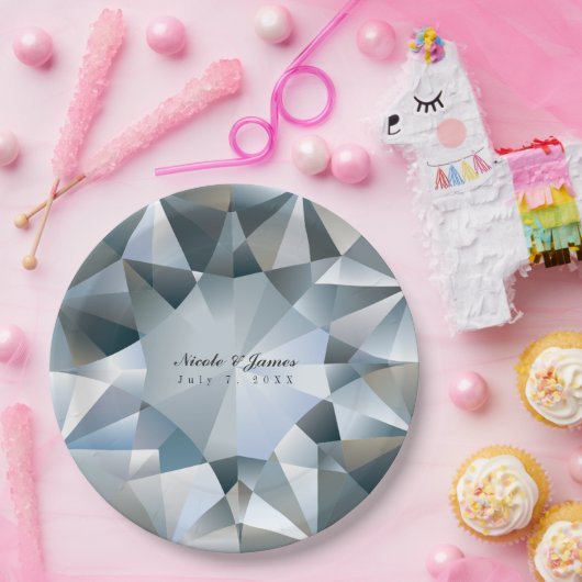 Diamond Bling Sieraden Elegant Jewel Party Papieren Bordje (Feest)