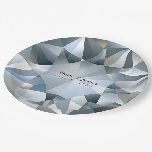 Diamond Bling Sieraden Elegant Jewel Party Papieren Bordje (Gekanteld)