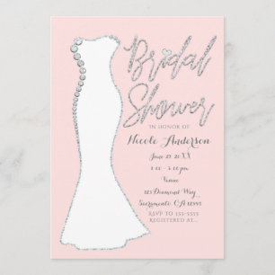 Diamond Bling Trouwjurk Roze Bruiloft Kaart