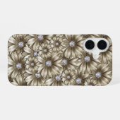 Diamond Bloemen Edelsteen iPhone Hoesje iPhone 16 Hoesje (Achterkant horizontaal)