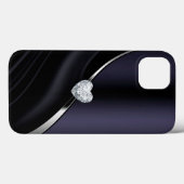 Diamond blue Black Hoesje-Mate iPhone Case (Achterkant (horizontaal))