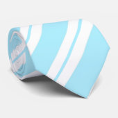 Diamond Blue, en White Striped Stropdas (Opgerold)