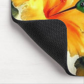 Diamond Blue Hummingbird and Flower Fine Art Muismat (Hoek)