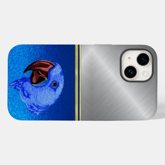 Diamond Blue Sparkle Parrot Bird Lover Case (Achterkant (horizontaal))