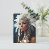 *~ DIAMOND Boho Vrouwen AP53 APRIL VERJAARDAG Briefkaart (Staand voorkant)