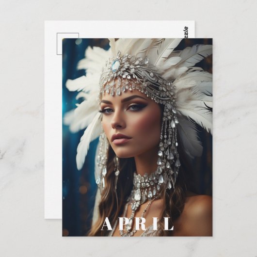 *~ DIAMOND Boho Vrouwen AP53 APRIL VERJAARDAG Briefkaart (Voorkant / Achterkant)