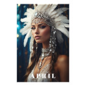 *~ DIAMOND Boho Vrouwen AP53 APRIL VERJAARDAG Foto Afdruk (Voorkant)