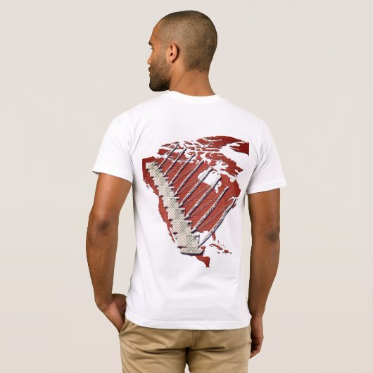 DIAMOND BORD CRANE BRICK US MAP T-SHIRT (Achterkant volledig)