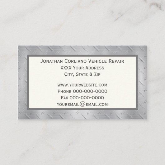 Diamond Bord Metallic met Monogram Visitekaartje (Achterkant)