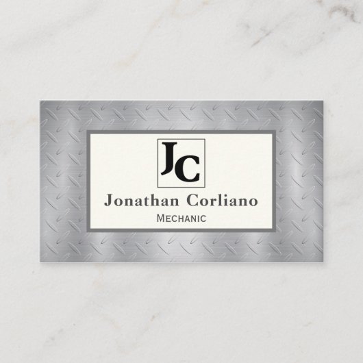 Diamond Bord Metallic met Monogram Visitekaartje (Voorkant)