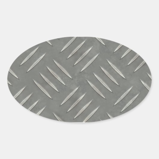 Diamond Bord Roestvrij staal Textured Ovale Sticker (Voorkant)