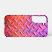 Diamond Bord Staal Paars en Sinaasappel Samsung Galaxy Hoesje (Achterkant horizontaal)